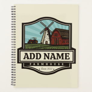 Agenda NOME Personalizado Farmhouse Rustic Farmhouse Old