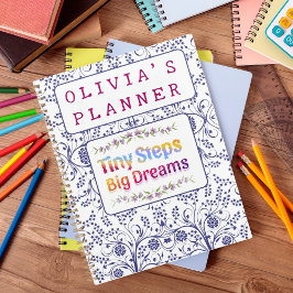 Agenda Nome Personalizado Floral Colorido Fofo 