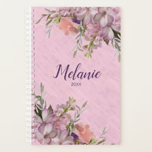Agenda Nome Personalizado Floral Rosa Rosa