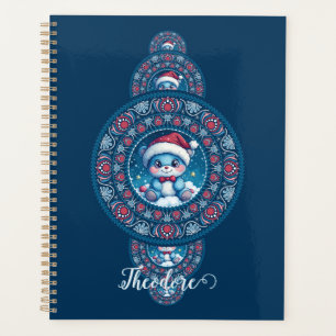 Agenda Nome Personalizado Holiday Kawaii Bear Ornamental