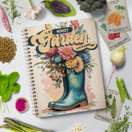 Agenda Nome Personalizado Jardim Floral Watercolor