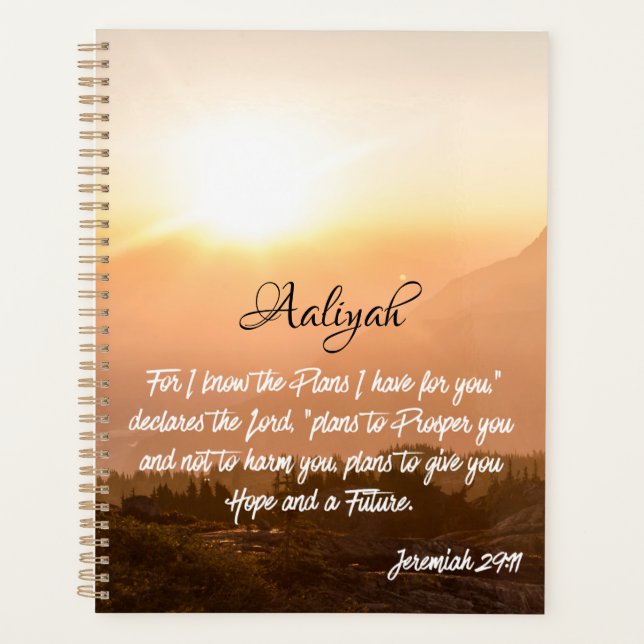 Agenda Nome Personalizado - Jeremiah 29:11 Sunrise (Frente)