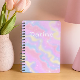 Agenda Nome Personalizado l Sparkles Coloridos Rainbow Gi