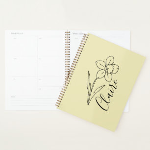 Agenda Nome personalizado March daffodil Birth Flower
