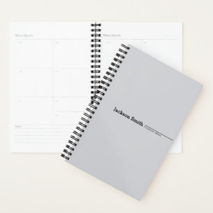 Agenda Nome personalizado minimalista moderno da cinza