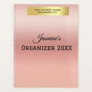 Agenda Nome Personalizado Moderno Versículo da Bíblia em 