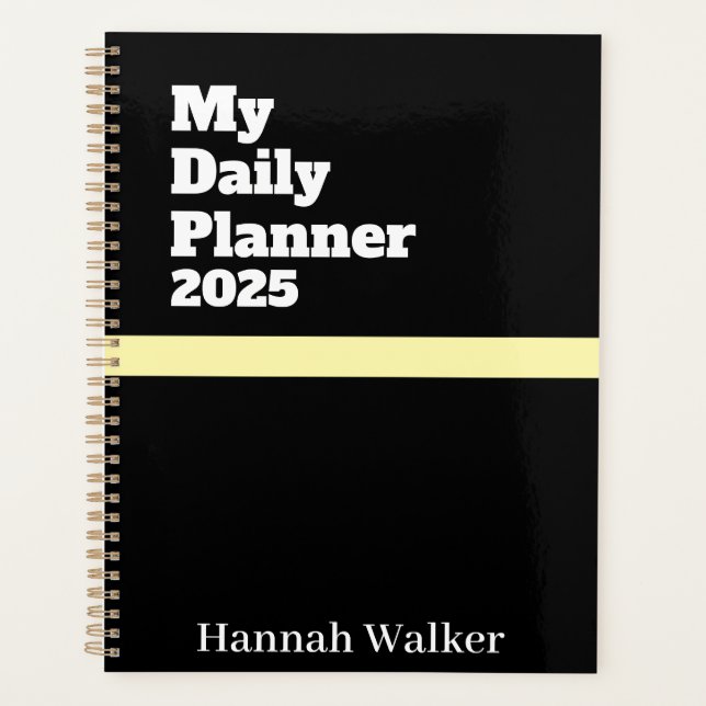 Agenda Nome Personalizado Na moda moderno simples 2025 pr (Frente)