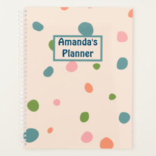 Agenda Nome personalizado ponto de padrão fofo do monogra