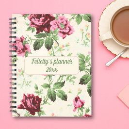 Agenda Nome personalizado rosa rosa vírgula, unido