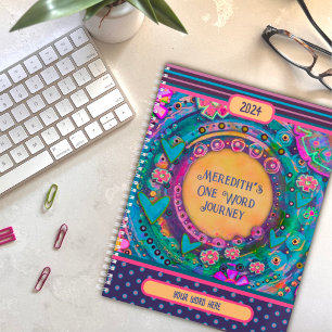 Agenda Nome Personalizado Uma Faixa Bonito Floral de Pala