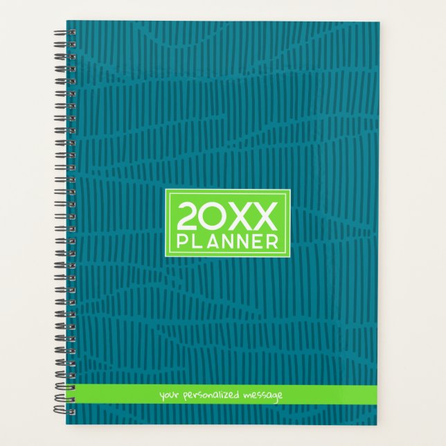 Agenda Nome Personalizado Verde da Tendência (Frente)