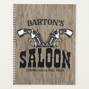 Agenda Nome personalizado Wild West Gun Revolver Saloon