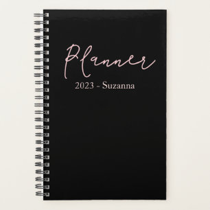 Agenda Nome Personalizar Preto Moderno Ano