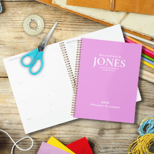 Agenda Nome pessoal Marca Logotipo comercial Rosa moderno