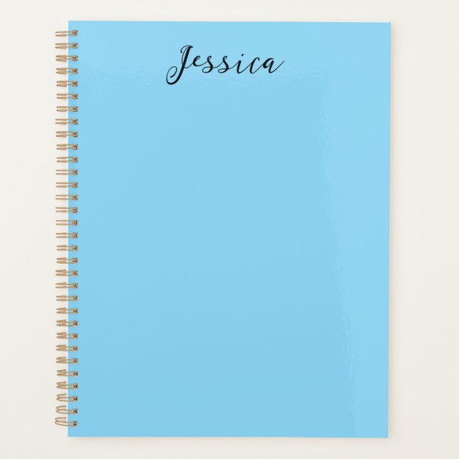 Agenda Nome Profissional Simples Elegante Moderno Azul (Frente)