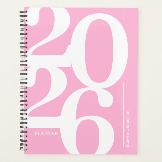 Agenda Nome rosa-claro 2026 (Frente)
