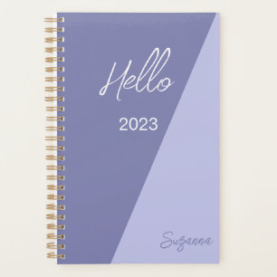 Agenda Nome Simples de Ano Roxo de Script Elegante Modern