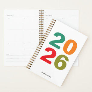 Agenda Nome simples tipografia moderna colorida 2026 foto