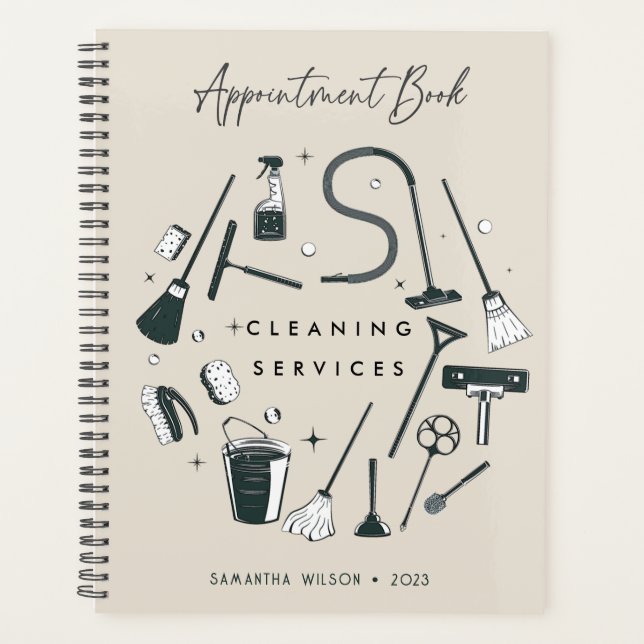 Agenda Nomeação de Serviços de Limpeza de Pastel Purple (Frente)