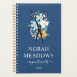 Agenda Nomeações de Tesoura Floral Amarela Azul<br><div class="desc">Livro de marcação floral para cabeleireiro, cabeleireiro, costureira, alfaiate ou semelhante, com um par de tesouras que repousam sobre uma cama de flores silvestres, em azul, branco, amarelo e rosa pálido. Adicione seu nome ou nome comercial em letras grandes brancas acima de compromissos escritos em um encantador script branco contra...</div>