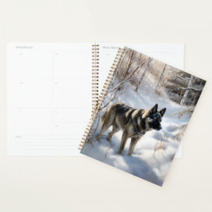 Agenda Norueguês Elkhound Deixe Neve Natal