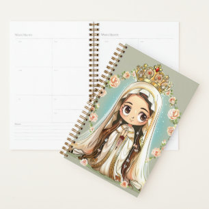 Agenda Nossa Senhora da Fátima estilo kawaii fofo
