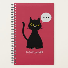 Agenda NOT TODAY! Grumpy Black Cat Planner