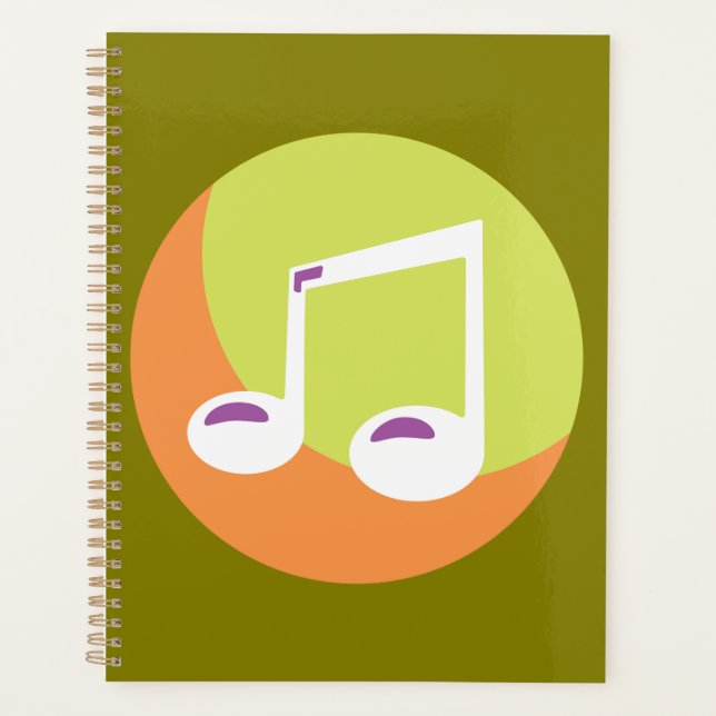 Agenda Nota Musical Vibrante Dupla Oitava (Frente)