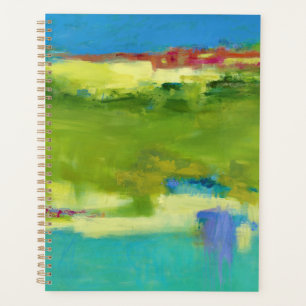 Agenda Notas de campo - Arte verde Abstrato