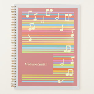 Agenda Notas de Música e Stripes Coloridas - Cantor Music