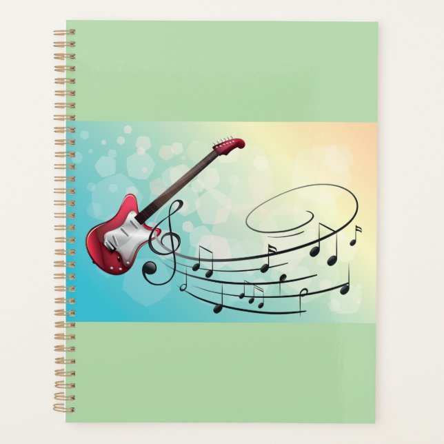Agenda Notas Musicais Giratórias de Guitarra Elétrica de  (Frente)