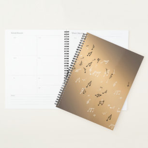 Agenda Notas Musicais no ouro da Lua