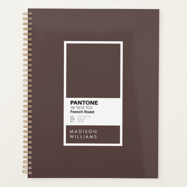 Agenda Notebook castanho assado francês personalizado | P (Frente)