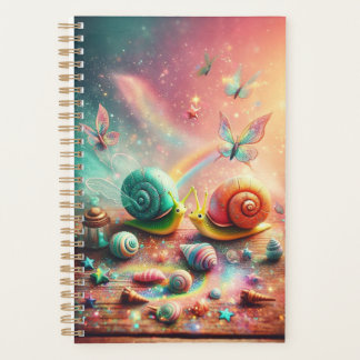 Agenda Notebook com caracóis e Diários de fada