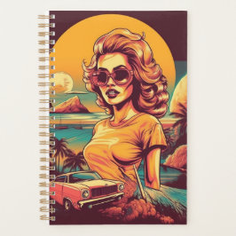 Agenda notebook com inspiração retroativa