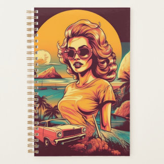 Agenda notebook com inspiração retroativa