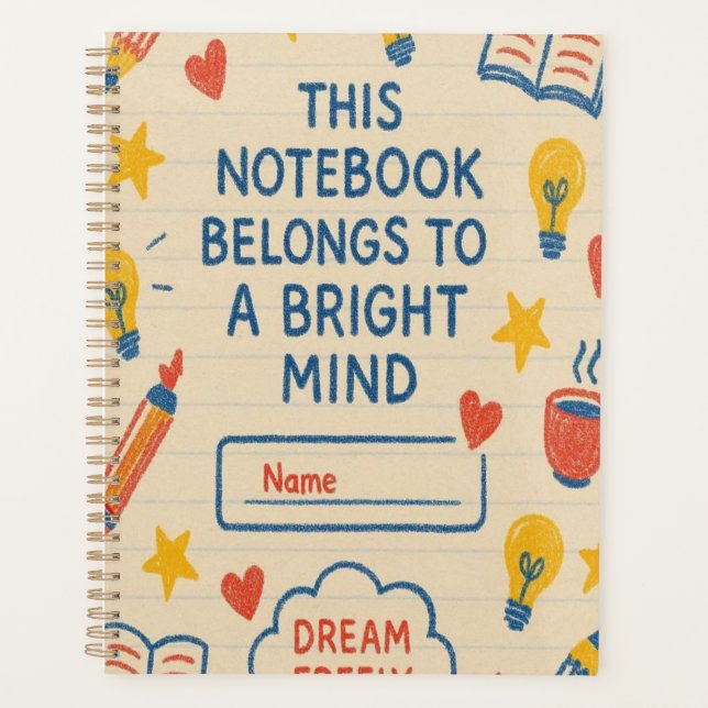 Agenda Notebook Creative Doodle - Diário da mente brilhan (Frente)