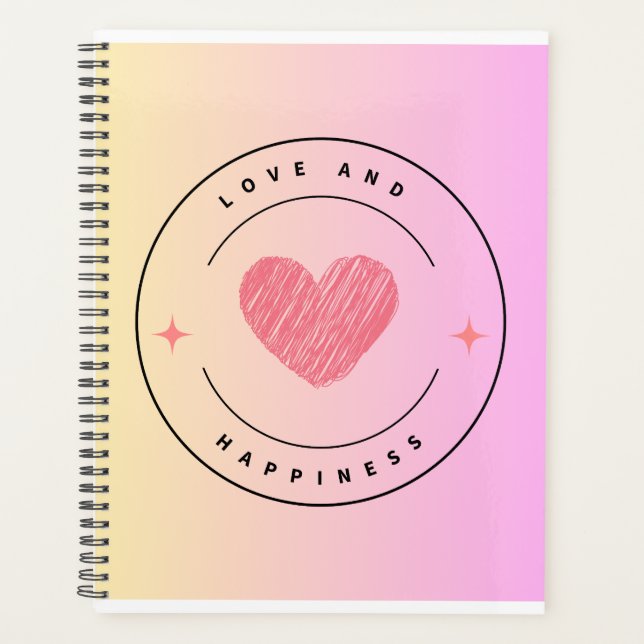 Agenda Notebook de amor e felicidade (Frente)