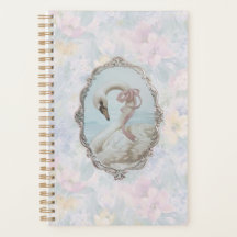 Notebook Elegante Swan e Pastel Floral