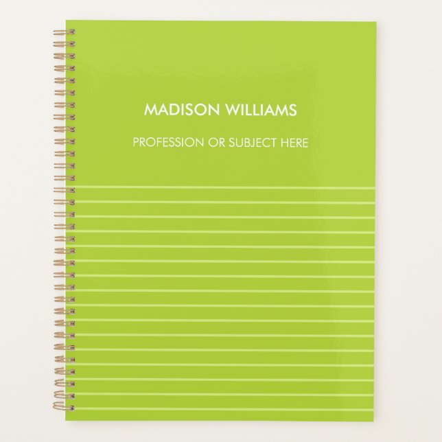 Agenda Notebook espiral verde personalizado - Cliente (Frente)