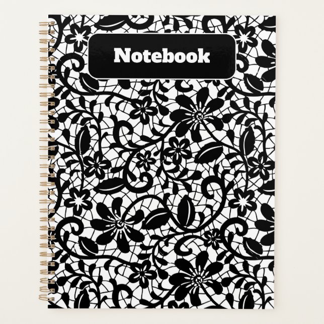 Agenda Notebook estético de padrão floral Pastel (Frente)