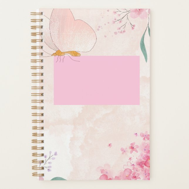 Agenda Notebook floral bonito (Frente)