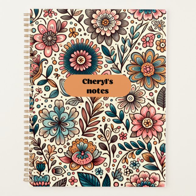 Agenda Notebook Floral Notas de Cheryl (Frente)