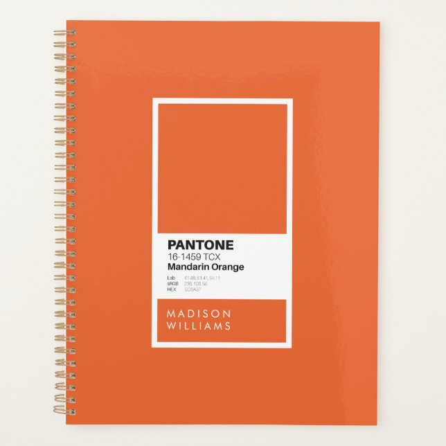 Agenda Notebook Laranja Personalizado | Nome personalizad (Frente)