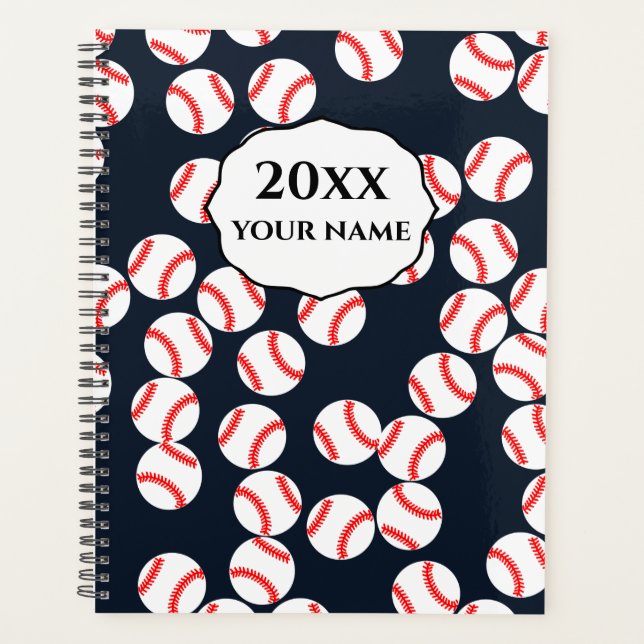 Agenda Notebook personalizado do Baseball Planner (Frente)