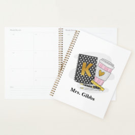 Agenda Notebook Preto do Professor do Jardim de Infância 