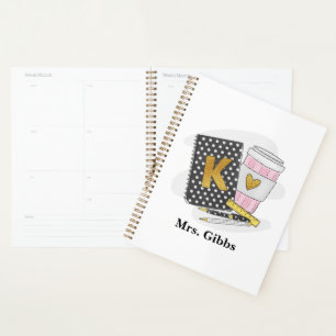 Agenda Notebook Preto do Professor do Jardim de Infância