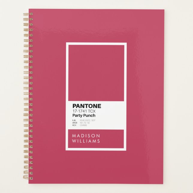 Agenda Notebook Punch de Partido Rosa Personalizado | Per (Frente)