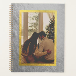 Agenda Notebook Silver & Dourado Personalizado para Plane