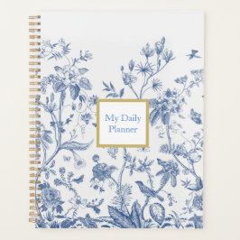 Agenda Notebook Vintage Blue and White Floral Chinoiserie